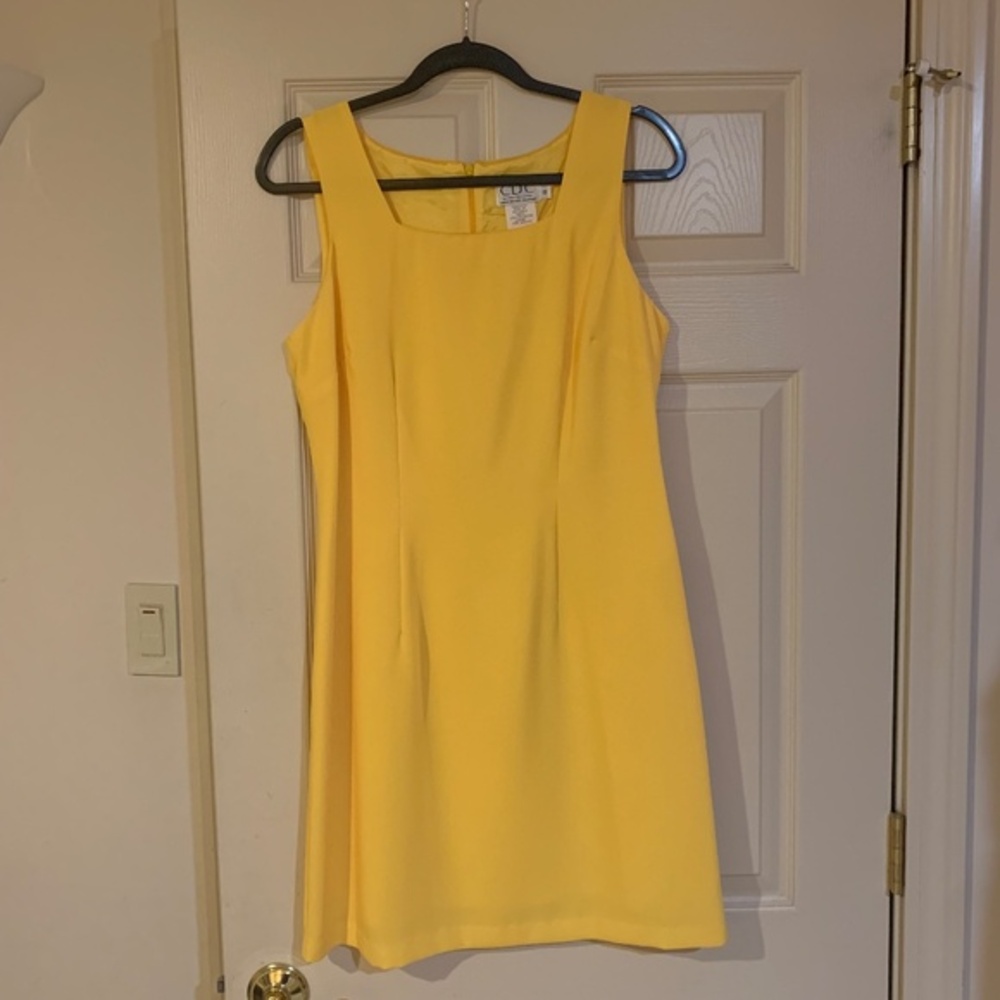 CDC Yellow Sleeveless Lined Dress sz 8